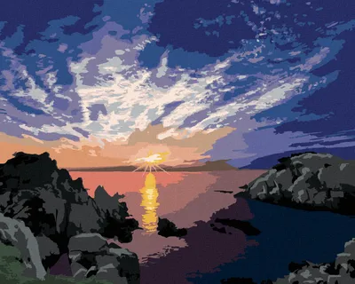 Produktbild von Zuty - Malen nach Zahlen - SONNENAUFGANG ÜBER DER KÜSTE, 40x50 cm, ohne Keilrahmen