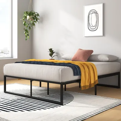 Metallbett 135x190 cm, 36 cm hoch, mit Stauraum, Plattformrahmen