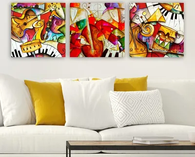 Produktbild von Wallity, 3P10478- RMY1102, Bunt, Leinwandbilder, 90 x 30 cm, 100% Leinwand