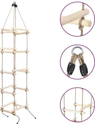 Obrázok produktu pre Detský lanový rebrík 200 cm drevený