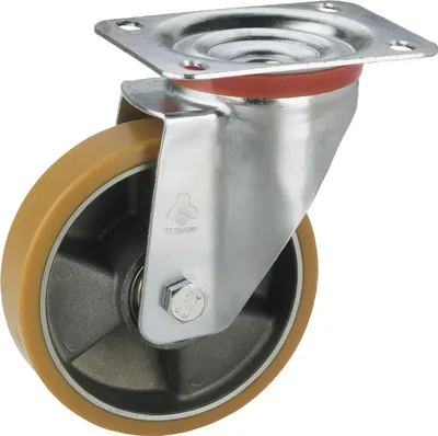 Produktbild von Lenkrolle Polyurethan-Rad ø 80 mm Alufelge Industrierolle Tragkraft 200 kg