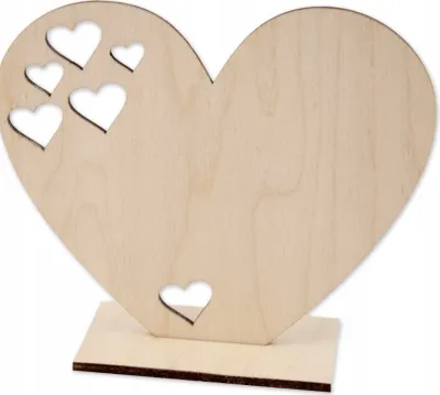 Image de Coeur en bois sur pied motif 2 Décor