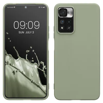 Produktbild von kwmobile Handyhülle für Xiaomi Redmi Note 11 Pro+ 5G / Note 11 Pro Plus 5G Hülle - TPU Case - Kabelloses Laden - Schutzhülle Cover in Graugrün