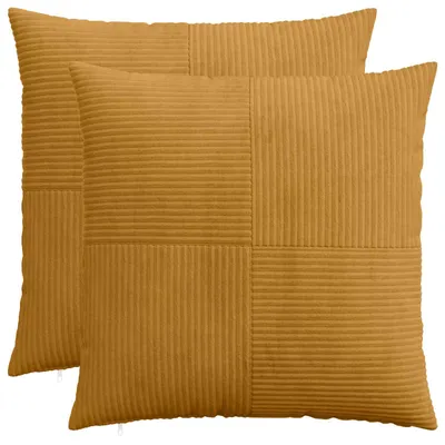 Immagine prodotto di vidaXL, 2 federe decorative, modello ALMELO, colore giallo, 80 x 80 cm, materiale: corda