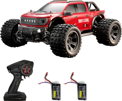 Produktbild von Ferngesteuertes Auto fuer Kinder, 2,4 GHz 4WD All-Terrain-Hochgeschwindigkeits-Gelaendewagen mit LED-Leuchten, Elektrospielzeug Geschenke fuer Jungen und Maedchen