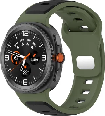 Produktbild von Für Samsung Galaxy Watch 8 / 8 Classic Reverse Buckle Two Color Silikon Armband Grün / Schwarz