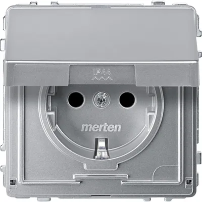 Image de Merten Prise SCHUKO alu Couvercle rabattable MEG2310-7260
