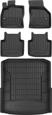 Immagine prodotto di Set di tappetini e fodere per bagagliaio OMAC per Skoda Superb 2015-2025 in gomma nera 5x