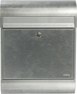 Produktbild von MEFA Briefkasten Briefkasten Stahl verzinkt BxHxT 350/450/150 mm Ruby 866 verzinkt Entnahme vorne mit Klappe + Zeitungsrolle