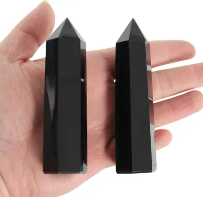 Produktbild von Kristall-Essstäbchen - Natürlicher Obsidian - Set von 2