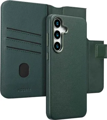 Productafbeelding van Accezz Leather Bookcase 2-in-1 met MagSafe voor de Samsung Galaxy S25 Plus - Cedar Green