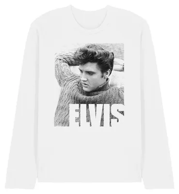 Image de Elvis Presley - T-shirt unie homme/femme, manches longues TV33272 (XL) (blanc)