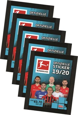 Produktbild von Topps Bundesliga Sticker 2019 / 2020 - 5 Tüten ( 25 Sammelsticker )
