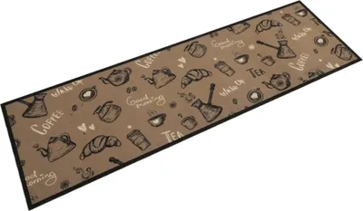 Produktbild von Küchenteppich Waschbar Morgen Braun 45x150 cm Samt