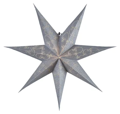 Productafbeelding van Papierster Decorus - hangend - met 7 punten - diameter: 63 cm - zilverkleurig