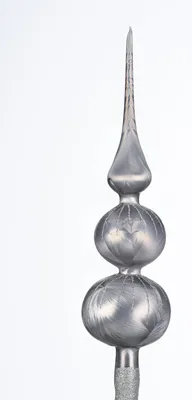 Produktbild von Weihnachtsbaumspitze Groß 35cm in "Ice Grau Silber" Regen