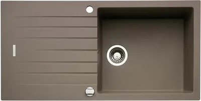 Produktbild von NABER Spüle ANGOLA 100L in CONCRETE mit Drehexcentergarnitur verchromt / Auflagespüle / Einzelbecken / 60 cm Schrankbreite