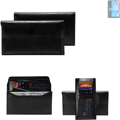 Produktbild von K-S-Trade Handy Hülle kompatibel mit Alcatel 3X Plus Schutz Hülle Tasche Schutz Case Handytasche Kunstleder schwarz, 1x