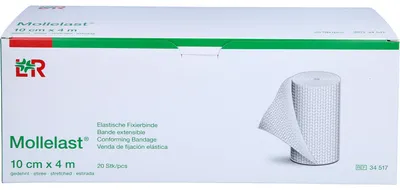 Produktbild von Mollelast | Elastische Fixierbinde | einzeln eingesiegelt | 10 cm x 4 m | 20 Stück