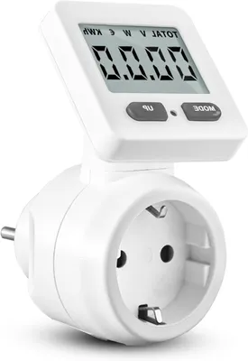 Immagine prodotto di Contatore di energia elettrica - Misuratore dei costi energetici - Risparmio energetico - Display LCD rotante - Fino a 3680 Watt - Bianco