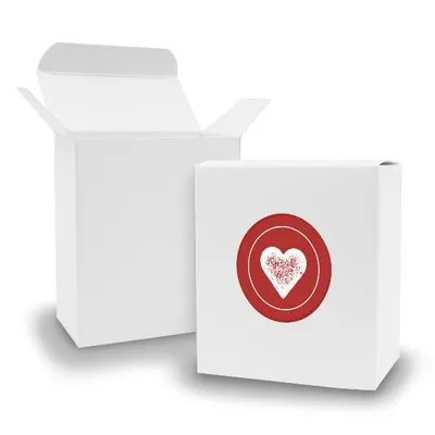 Produktbild von SET HERZ (Motiv37) 24x Faltschachtel Quader weiß  + Sticker