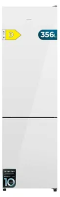 Image de Réfrigérateur combiné Cecotec Bolero CoolMarket Combi 356i, blanc, avec porte en verre, technologie NoFrost totale, capacité totale de 356 litres, hauteur 200 cm, largeur 59,5 cm