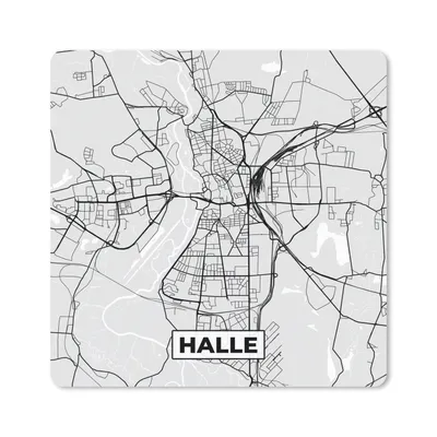Produktbild von MuchoWow® Mauspad Mousepad Deutschland - Karte - Halle - Stadtplan 30x30 cm - Mousepads - Maus Mat - Pad - Mausunterlage - Gaming