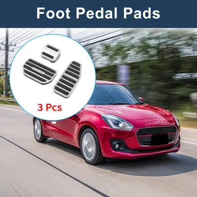 Produktbild von 3 Stück Automatische Fu?pedalauflagen Fu?gaspedalabdeckungen für Suzuki Swift Aluminiumlegierung Keine Markierung Silberton