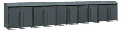 Zdjęcie produktu dla Westmann metalowy kosz na śmieci Moderna 10 10x240 L antracyt 83x695x135 cm