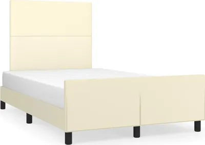 Obrázek produktu pro vidaXL Postel s čelem krémová 120x200 cm Imitace kůže