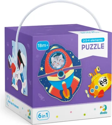 Obrázok produktu pre DoDo Puzzle 2-3-4 Elements 6v1 - Zvieratká na ceste