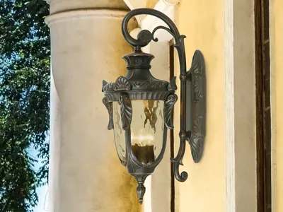 Produktbild von Außenbeleuchtung Vintage Lampen, antike Leuchte Lampenschirm Glas Wandlaterne