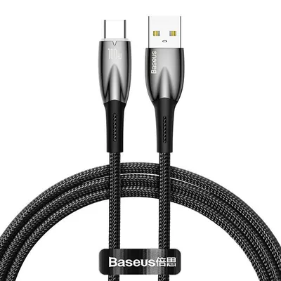 Produktbild von Baseus Glimmer, 1 m, USB A, USB C, USB 2.0, 480 Gbit/s, Schwarz