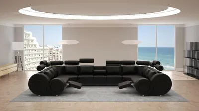 Image de Salon design Canapé d'angle avec USB Canapé rembourré Canapé en cuir Nouveau