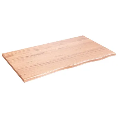 Image de vidaXL Plan de toilette brun clair 100x60x2 cm Bois massif traité