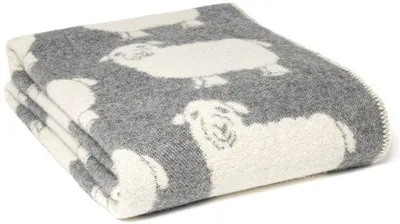 Produktbild von Unyqoos® WOOOL® Wolldecke, wendbar 130x200 cm, 80% Neuseelandwolle / 20% Baumwolle, Grau, 450 g/m²,  100 & Woolmark