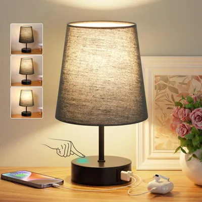 Obrázok produktu pre Stolná lampa s nastaviteľným jasom a USB-C a A nabíjacím portom, vhodná pre spálňu a kanceláriu