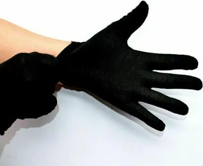 Produktbild von 12 Paar Schwarz Baumwolle Handschuhe Weich Groß Reinigung Trocken Empfindlich
