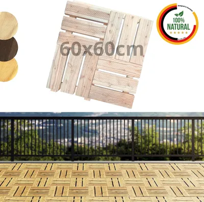 A collage of product images, showing wooden deck tiles and a balcony with tiles.