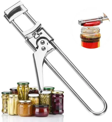 Zdjęcie produktu dla Otwieracz do puszek Ibenzoa® ze stali nierdzewnej – wielofunkcyjny, antypoślizgowy, z regulowaną nakładką ułatwiającą otwieranie i blokadą, idealny dla osób starszych