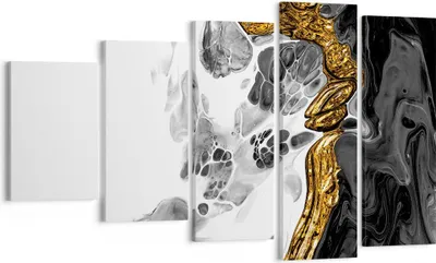 Produktbild von Bild auf Leinwand - Leinwandbild - 5 Teile - Abstraktion verschüttet Kontrast - 100x60cm - Wand Bild - Wanddeko - Wandbilder - Leinwanddruck - Bilder - Wanddekoration - Leinwand bilder - EG100x60-4498