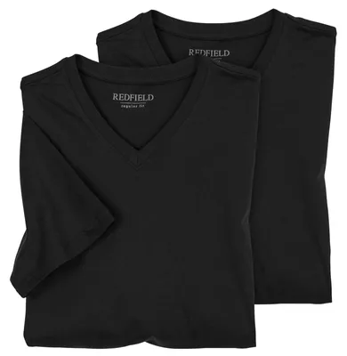 Produktbild von Redfield 2er-Pack XXL T-Shirts schwarz V-Ausschnitt