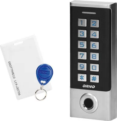 Produktbild von ORNO Zahlenschloss mit Karte, Schlüsselanhänger und Fingerabdruckleser, wasserdicht IP68 (hermetisches Gehäuse) (OR-ZS-823)