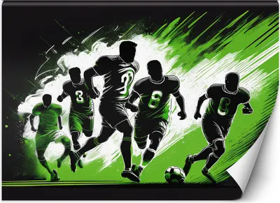 Produktbild von Vlies fototapete Fußballspiel 200x140 cm Feeby Grün inkl. Kleber einfache Montage