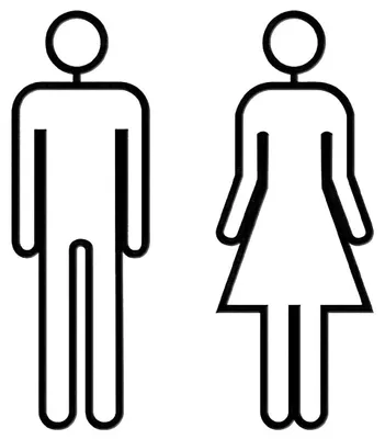 Toiletbord-Set Acryl 2er-Pack Schwarz Herren Damen Türschild