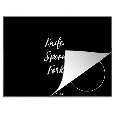 Obrázok produktu pre MuchoWow® Krycia doska sporáka - Indukčná ochrana - 75x52cm Citáty - Nôž. Lyžica. Vidlička. - Príslovia - Príbor - Kryt na sporák z vinylu - Zväčšuje