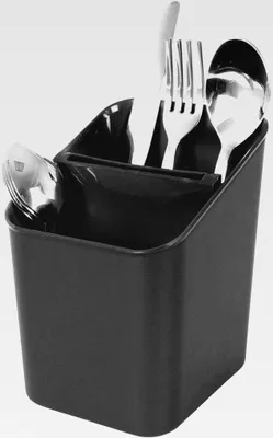 Produktbild von Abtropfständer Besteck-Organizer Abtropfkorb für Besteck Küchenutensilien schwarz 14x11x16 cm