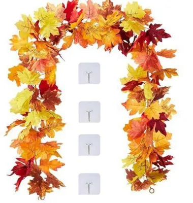 Produktbild von Herbstgirlande Ahornblätter 176 cm 2 Stück Künstlich für Drinnen & Party