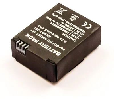 Produktbild von Akku für Gopro Hero 3+ Li-Ion 3,7 Volt 950 mAh weiß.