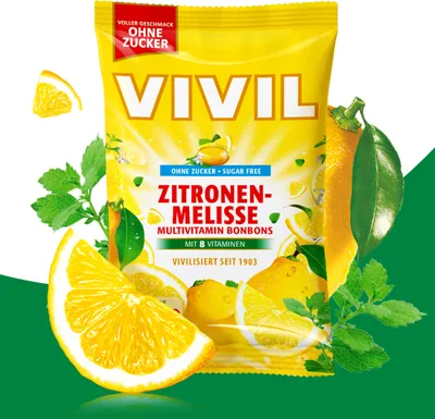 Produktbild von VIVIL® Zitronenmelisse ohne Zucker Bonbons 120,0 g